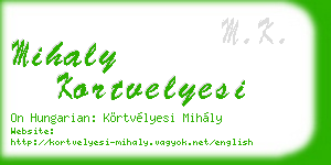 mihaly kortvelyesi business card