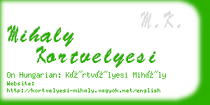 mihaly kortvelyesi business card